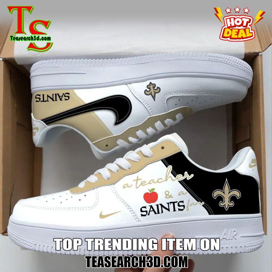 Top Hot Air Force Shoes NFL New Trending 2024 24 New Orleans Saints Custom Job Nike Air Force Shoes