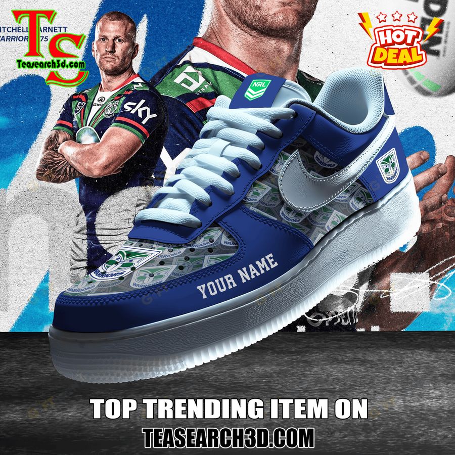New Trending Sneaker Best Gift For Fans 17 New Zealand Warriors NRL Custom Name Air Force Sneaker