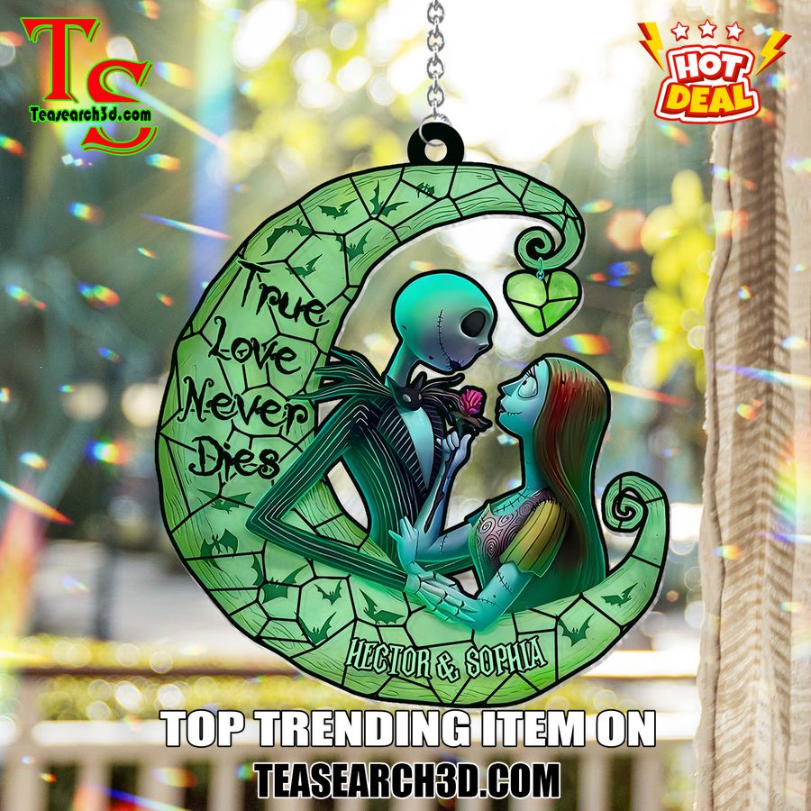 Hot Stained Glass Suncatchers ideas in 2024 13 Nightmare Before Christmas True Love Never Dies Stained Glass Suncatcher