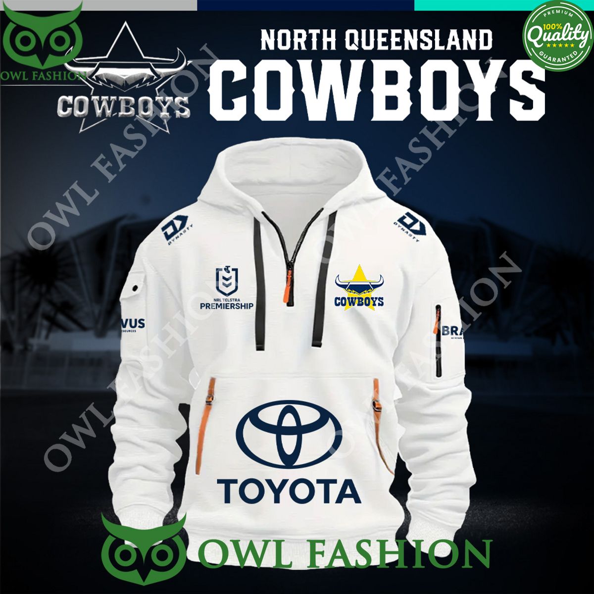 North Queensland football Rugby Toyota NRL half zipper hoodie