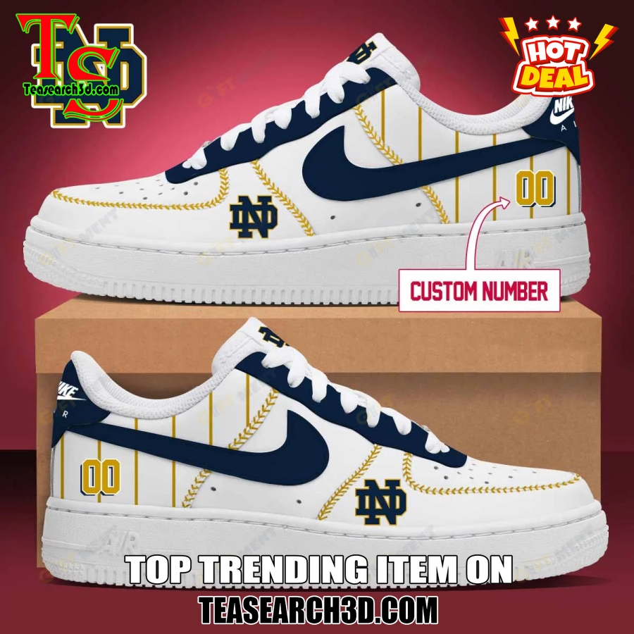 Amazing NCAA Air Force Sneakers Shoes 16 Notre Dame Fighting Irish Baseball Custom Air Force Sneakers