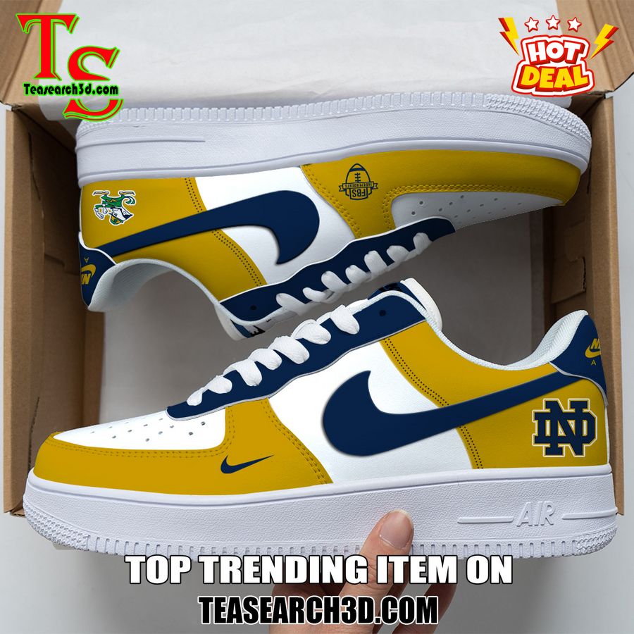 Amazing Nike Logo Air Force 1 Nike Shoes, Sport Team AF1 Shoes 24 Notre Dame Fighting Irish Custom Nike Logo AF1 Shoes