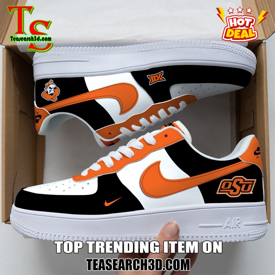 Amazing Nike Logo Air Force 1 Nike Shoes, Sport Team AF1 Shoes 26 Oklahoma State Cowboys Custom Nike Logo AF1 Shoes