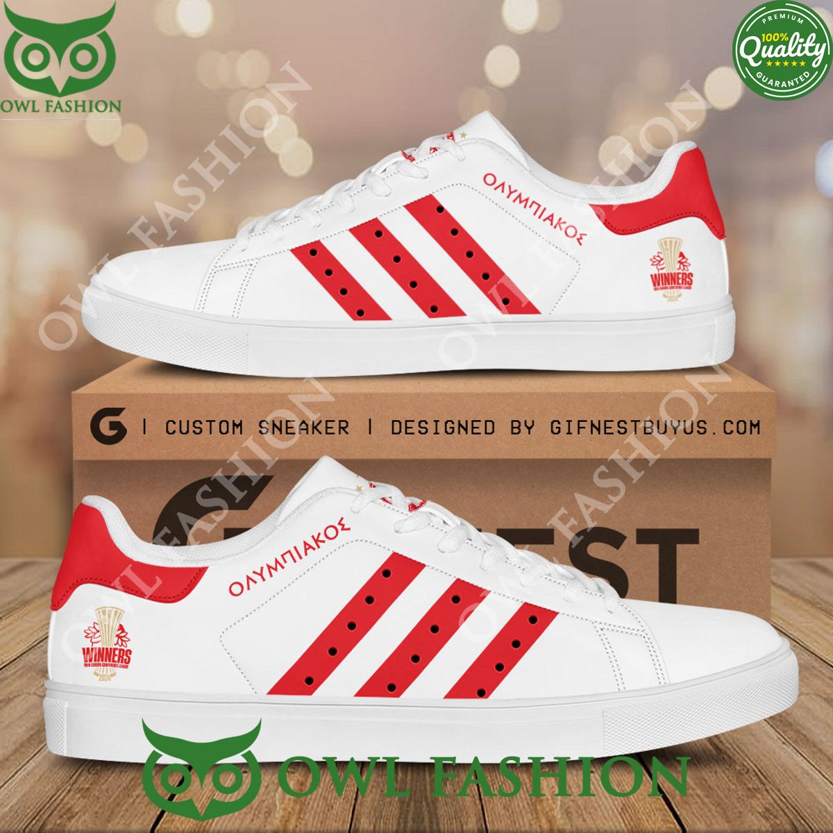 Olympiacos Greek Football Champion F.C. Stan Smith Shoes