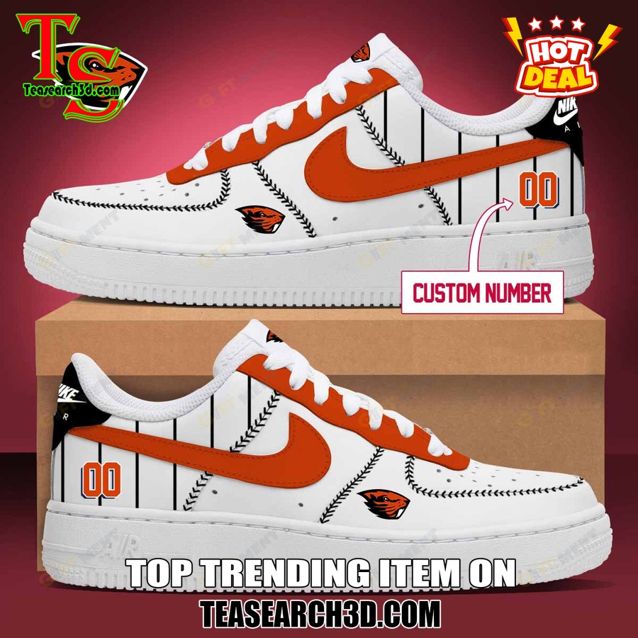 Amazing NCAA Air Force Sneakers Shoes 20 Oregon State Beavers Baseball Custom Air Force Sneakers