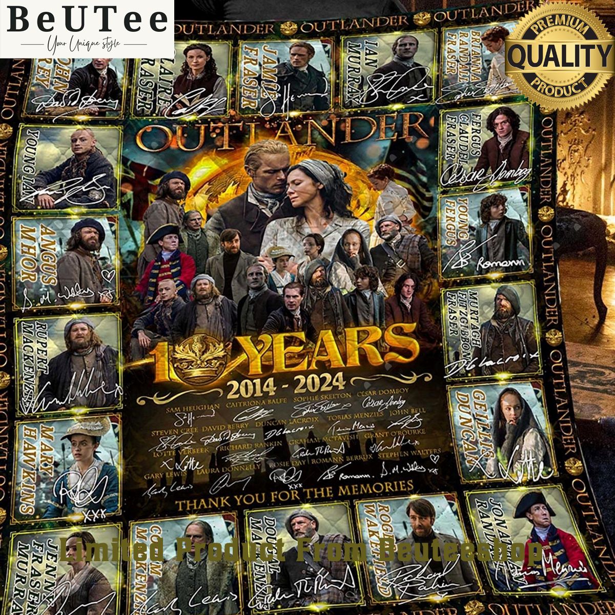 Outlander 10 Years 2014 2024 Thank You For The Memories Limited Quilt Fleece Blanket