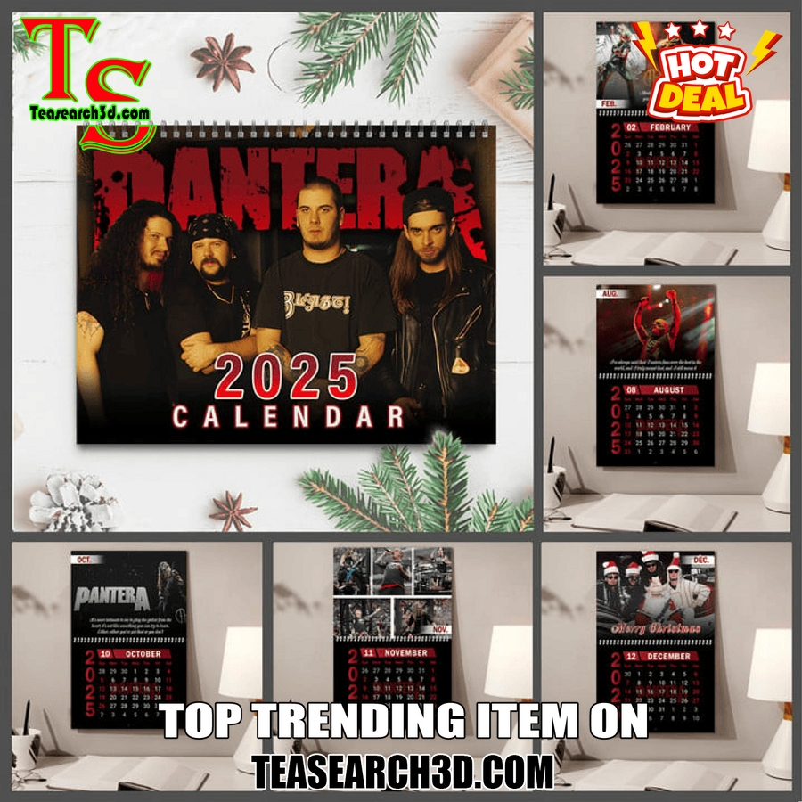 Hot Calendar Quick and Easy Buy Online 22 Pantera Band 2025 Wall Hanging Calendar