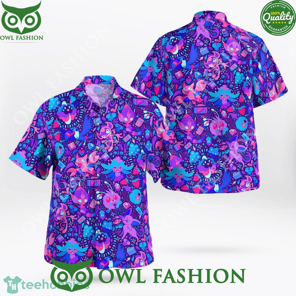 Paranormal Purple Pokemon Hawaiian Shirt