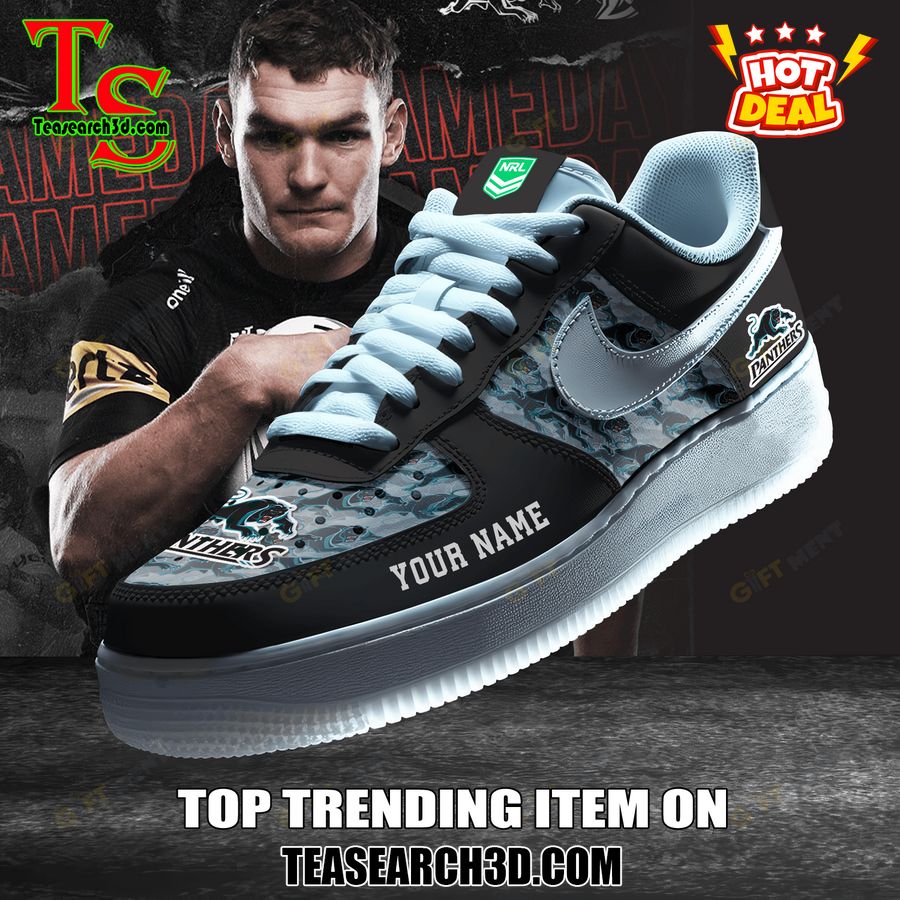New Trending Sneaker Best Gift For Fans 21 Penrith Panthers NRL Custom Name Air Force Sneaker