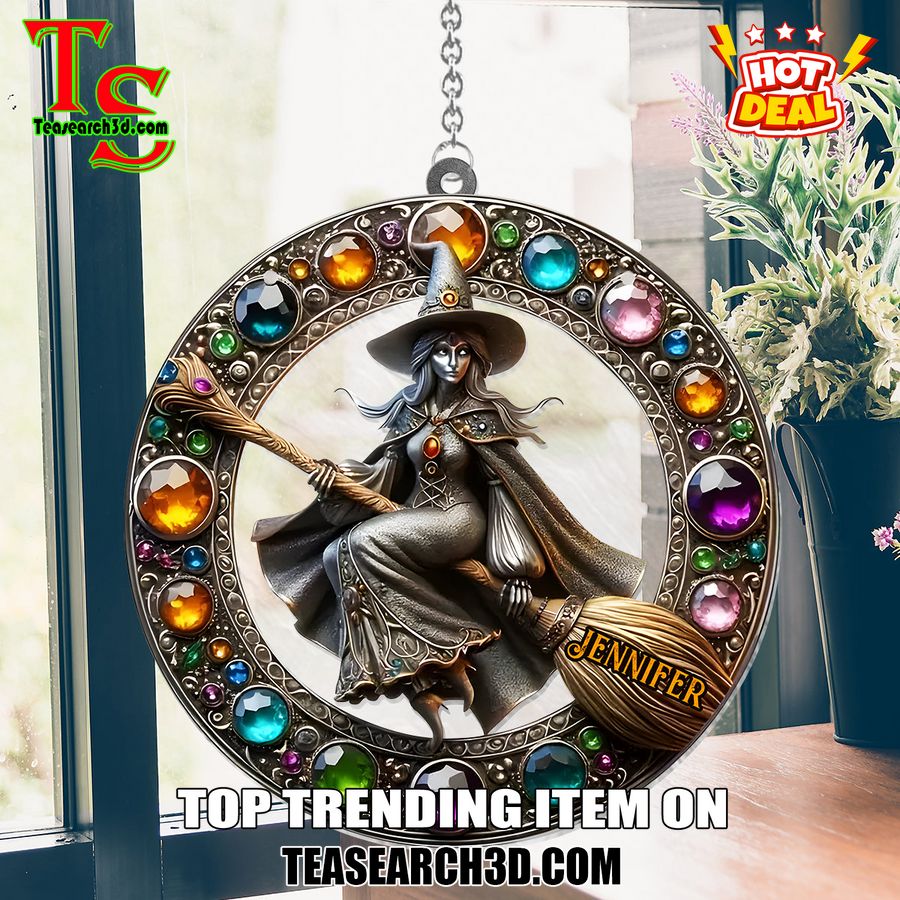 Hot Stained Glass Suncatchers ideas in 2024 15 Personalized Beautiful Witch Hanging Stained Glass Suncatcher
