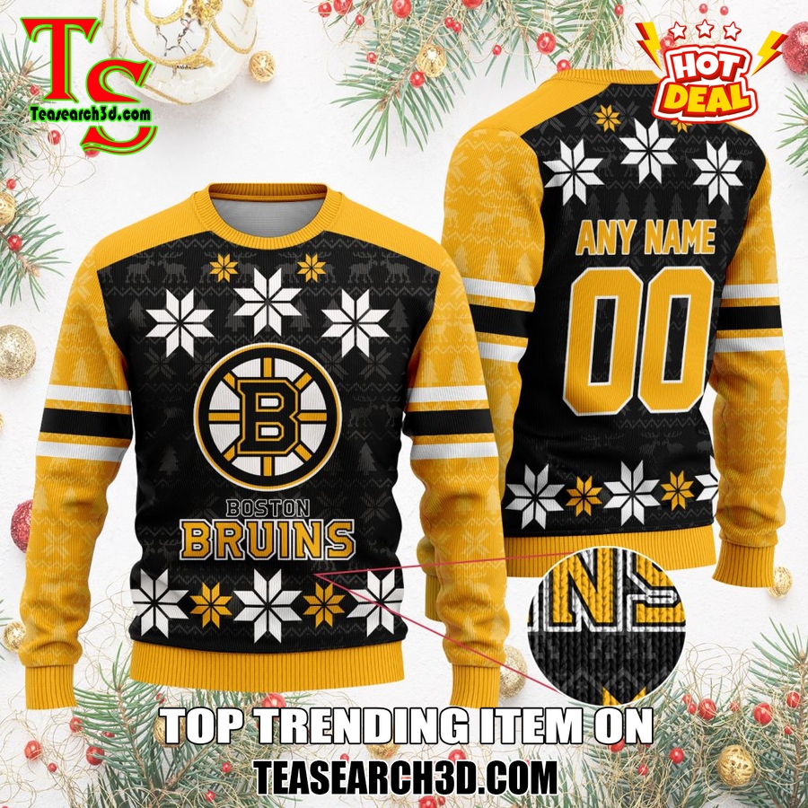 Top Hot Ice Hocket Team Ugly Sweater For NHL fans 4 Personalized Boston Bruins Ugly Sweater For Christmas