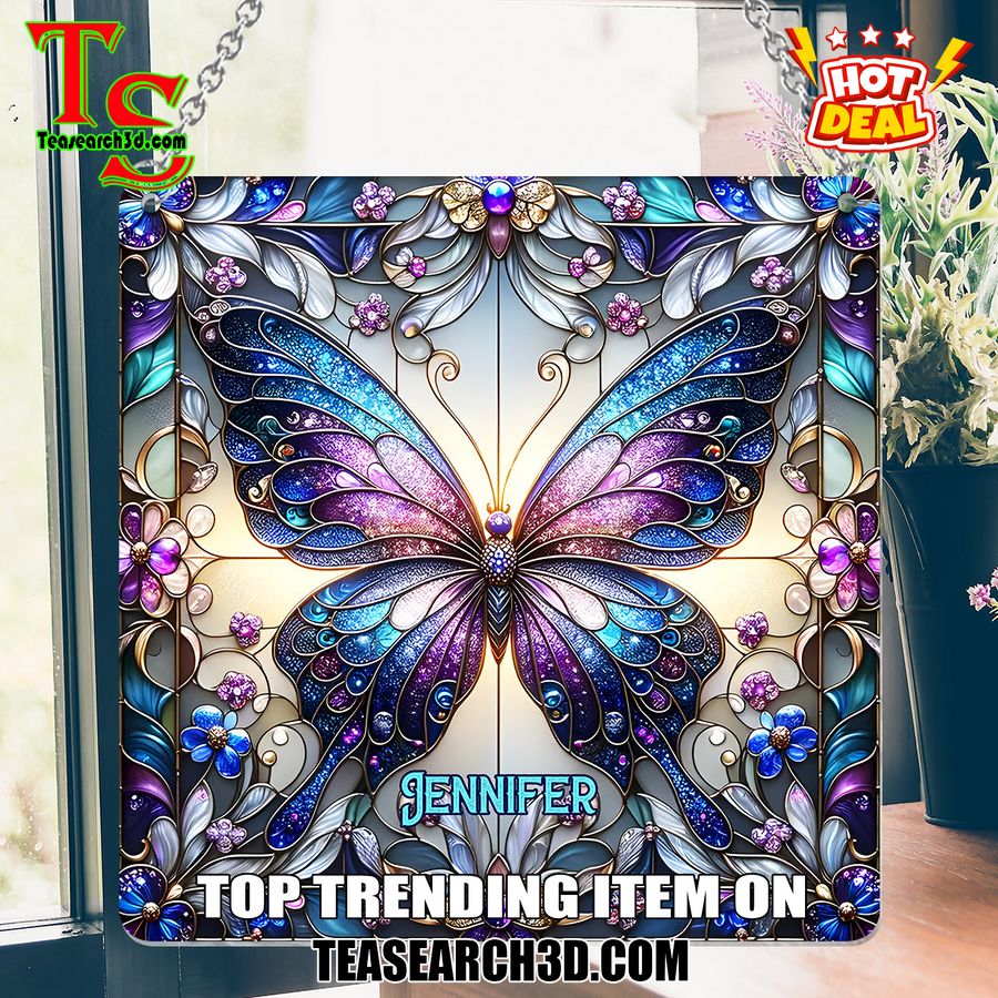Hot Stained Glass Suncatchers ideas in 2024 16 Personalized Butterflies Stained Glass Suncatcher Ornament
