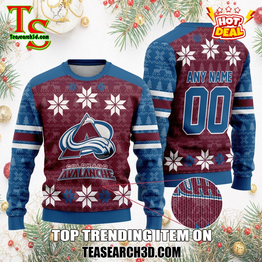 Top Hot Ice Hocket Team Ugly Sweater For NHL fans 9 Personalized Colorado Avalanche Ugly Sweater For Christmas