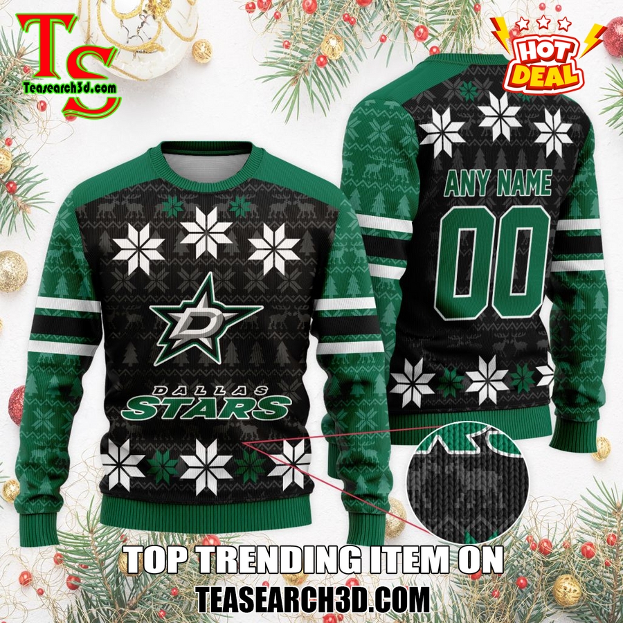 Top Hot Ice Hocket Team Ugly Sweater For NHL fans 11 Personalized Dallas Stars Ugly Sweater For Christmas