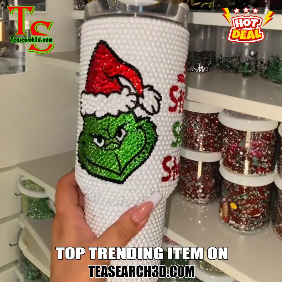 Rhinestone Tumbler With Name On Teasearch 9 Personalized Grinch Christmas 40Oz Rhinestone Tumbler