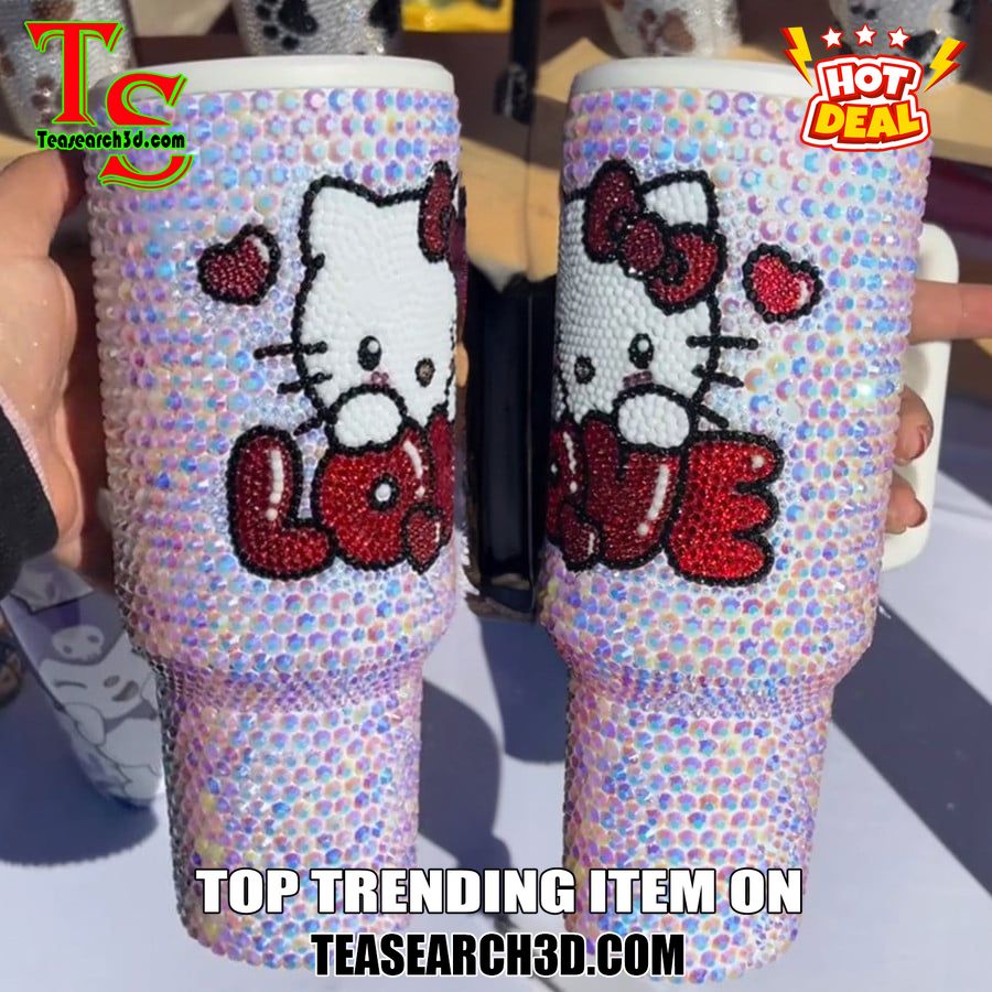 Rhinestone Tumbler With Name On Teasearch 12 Personalized Hello Kitty Love 40Oz Rhinestone Tumbler