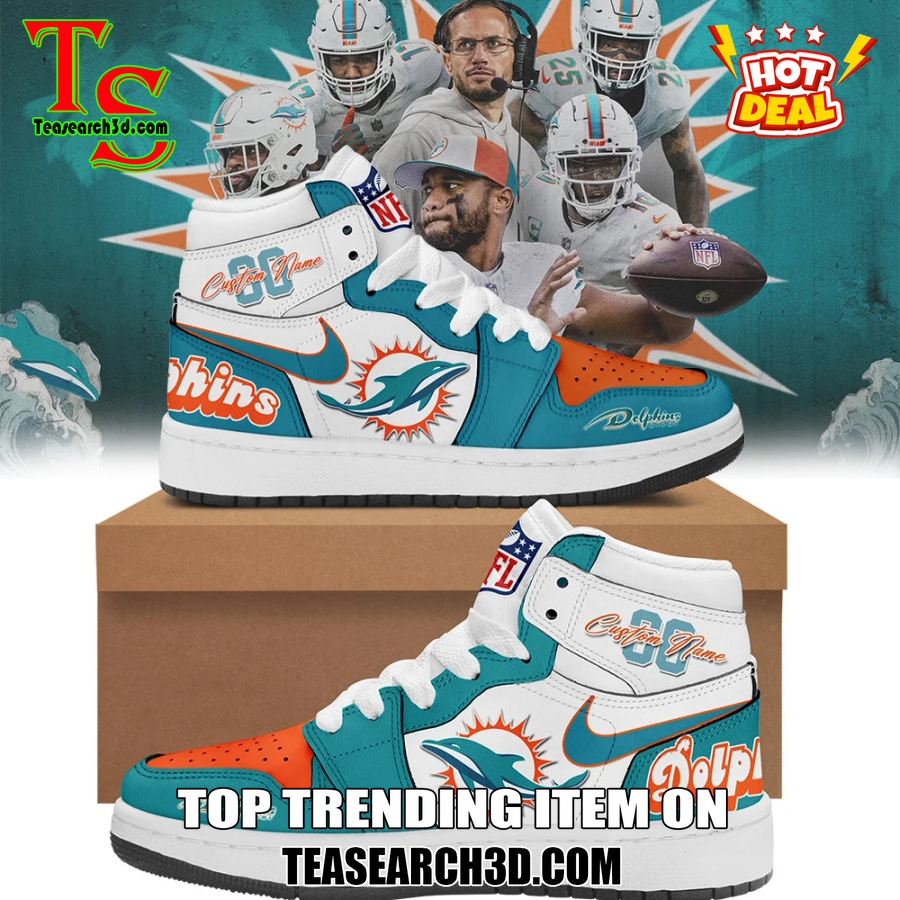 New Trending Air Jordan High Top Shoes 150125 22 Personalized Miami Dolphins Air Jordan High Top Shoes
