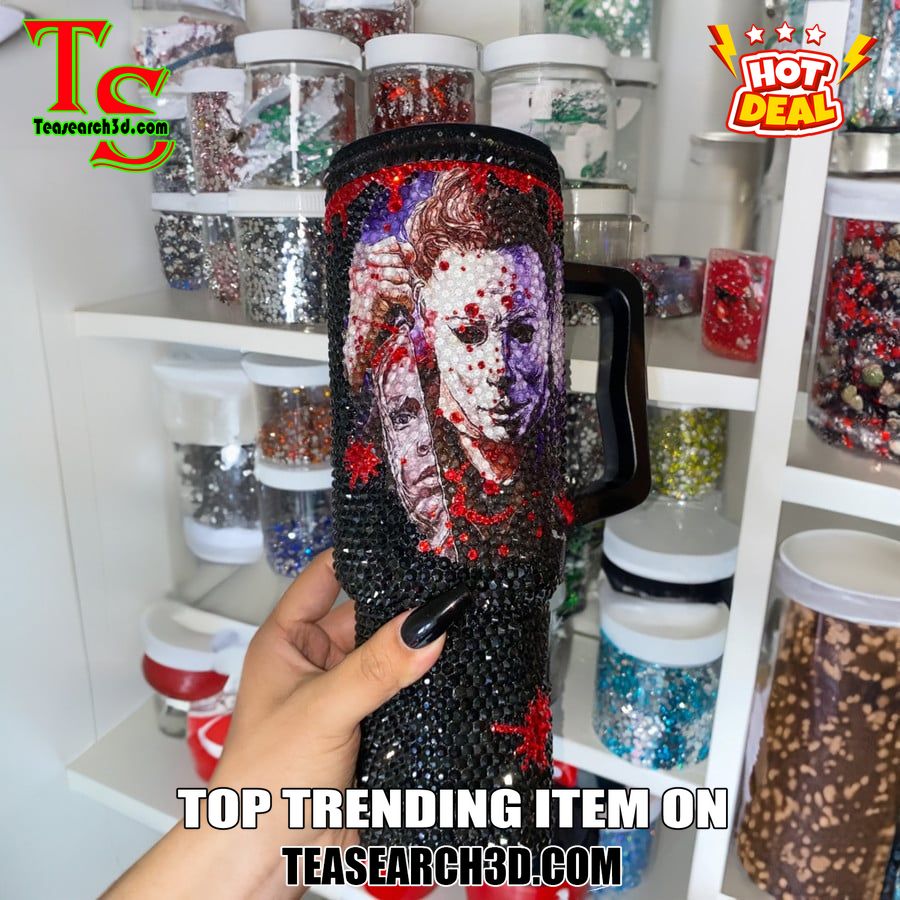 Rhinestone Tumbler With Name On Teasearch 16 Personalized Michael Myers Halloween 40Oz Rhinestone Tumbler