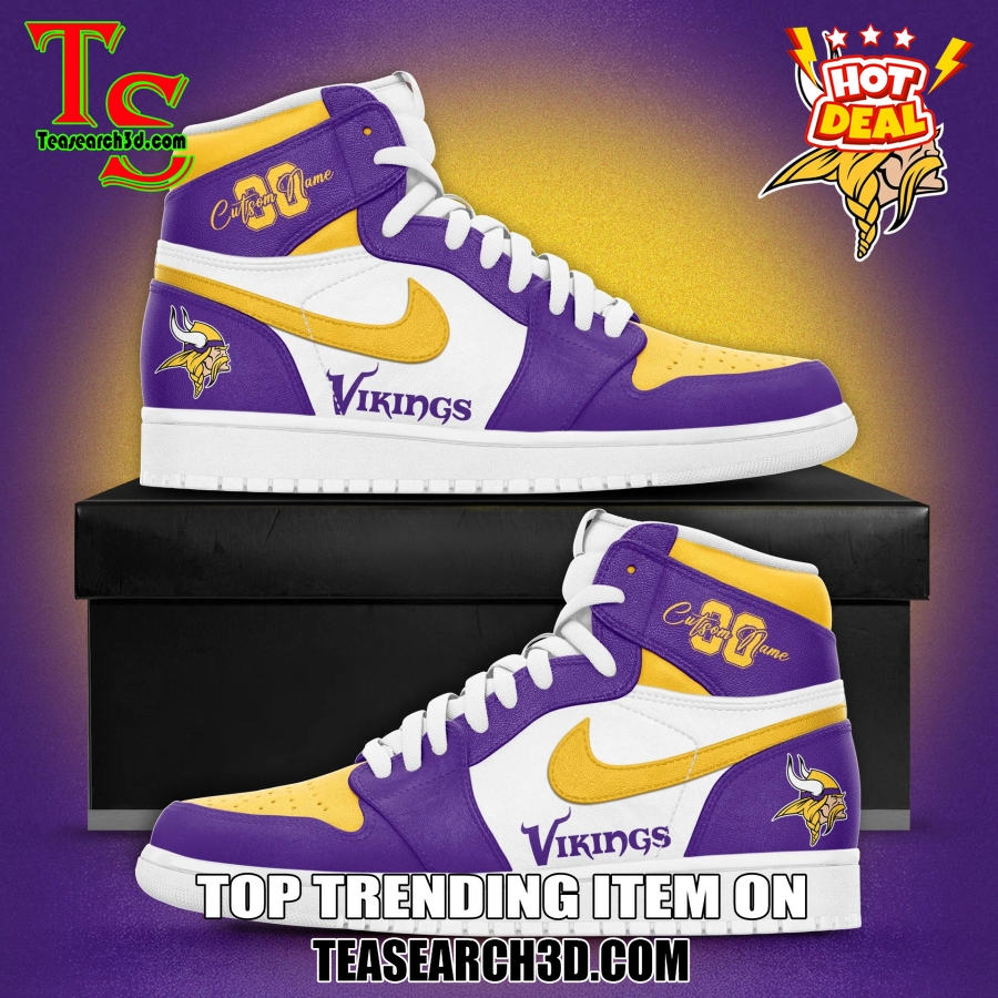 New Trending Air Jordan High Top Shoes 150125 23 Personalized Minnesota Vikings Air Jordan High Top Shoes