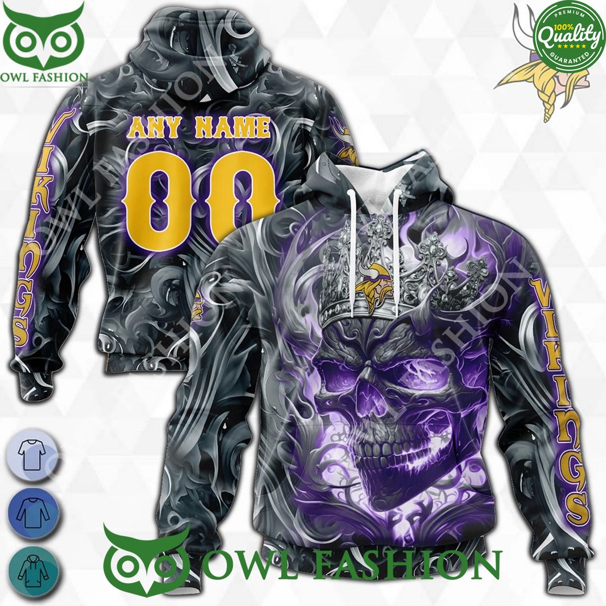 Personalized Minnesota Vikings The Purple and Gold Skull Crown Special Hoodie shirt