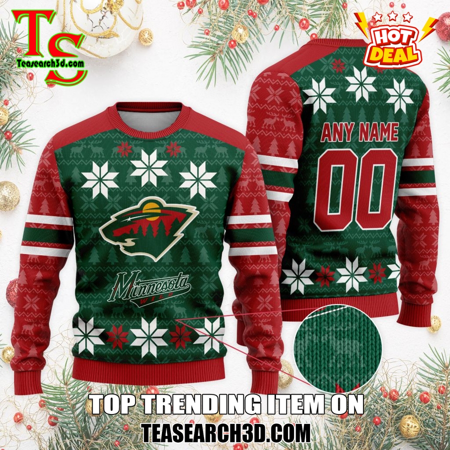Top Hot Ice Hocket Team Ugly Sweater For NHL fans 16 Personalized Minnesota Wild Ugly Sweater For Christmas