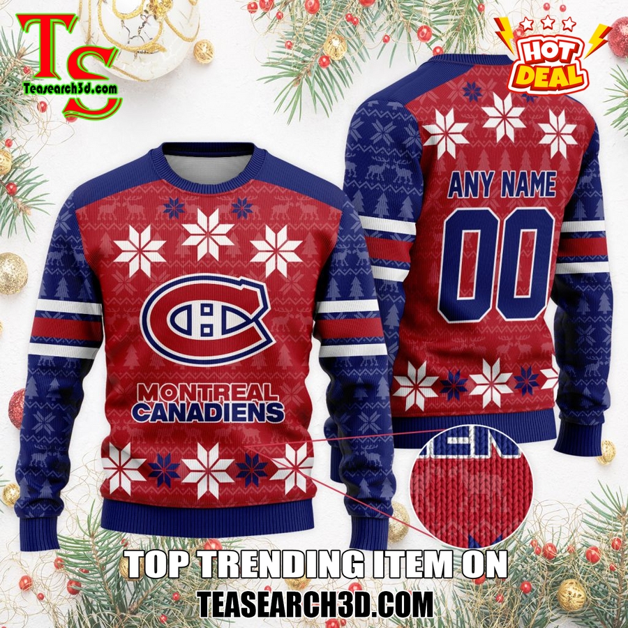 Top Hot Ice Hocket Team Ugly Sweater For NHL fans 17 Personalized Montreal Canadiens Ugly Sweater For Christmas