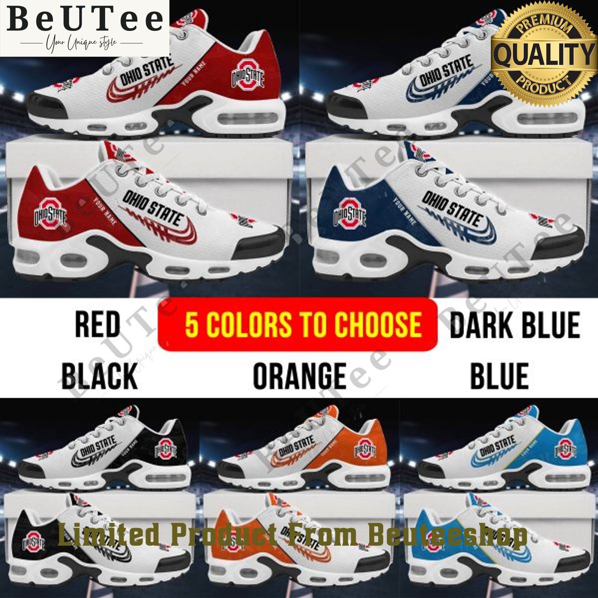 Personalized NCAA football team air max shoes