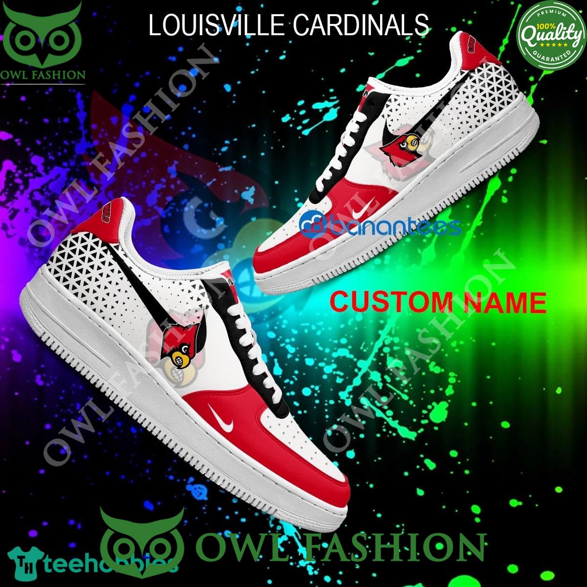 Personalized NCAA Louisville Cardinals Air Force 1 AOP AF1 Sneaker