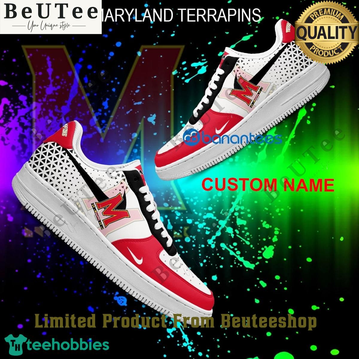 Personalized NCAA Maryland Terrapins Air Force 1 Shoes AOP