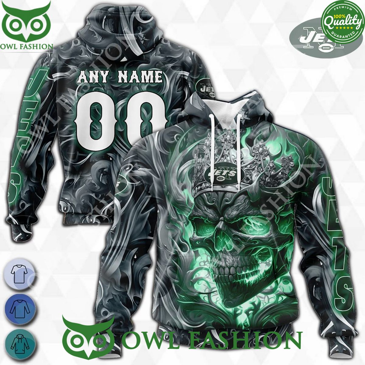 Personalized New York Jets Gang Green Skull Crown Limited Edition Hoodie shirt