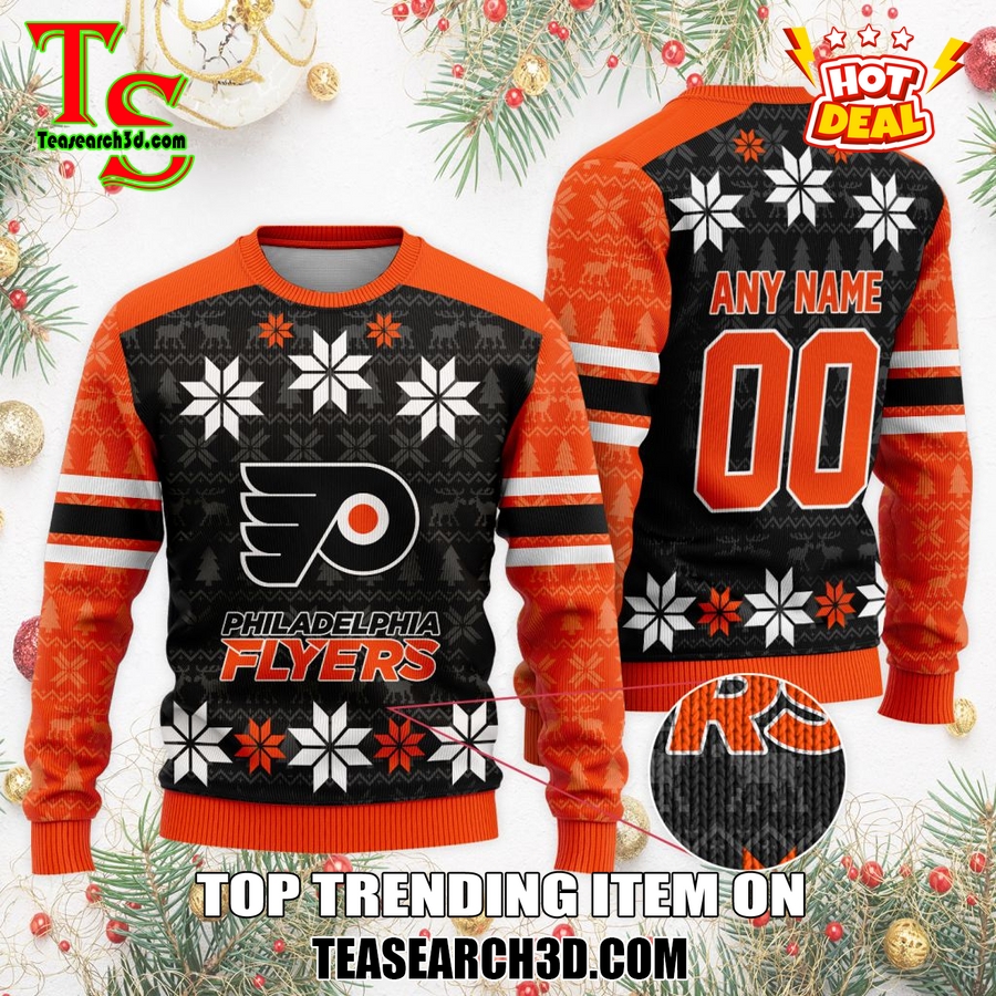 Top Hot Ice Hocket Team Ugly Sweater For NHL fans 23 Personalized Philadelphia Flyers Ugly Sweater For Christmas