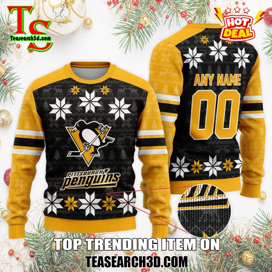 Top Hot Ice Hocket Team Ugly Sweater For NHL fans 24 Personalized Pittsburgh Penguins Ugly Sweater For Christmas