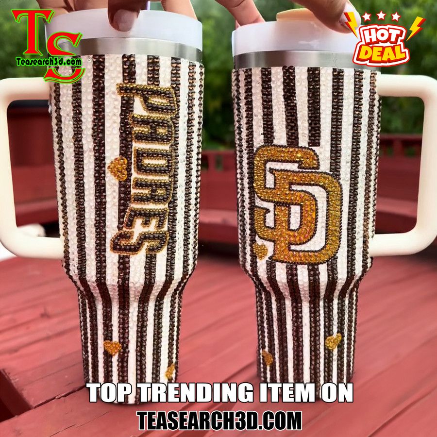 Rhinestone Tumbler With Name On Teasearch 26 Personalized San Diego Padres 40Oz Rhinestone Tumbler