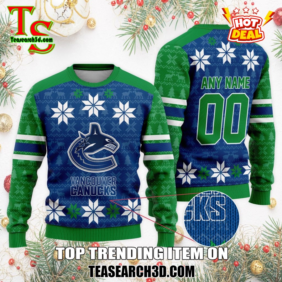 Top Hot Ice Hocket Team Ugly Sweater For NHL fans 31 Personalized Vancouver Canucks Ugly Sweater For Christmas