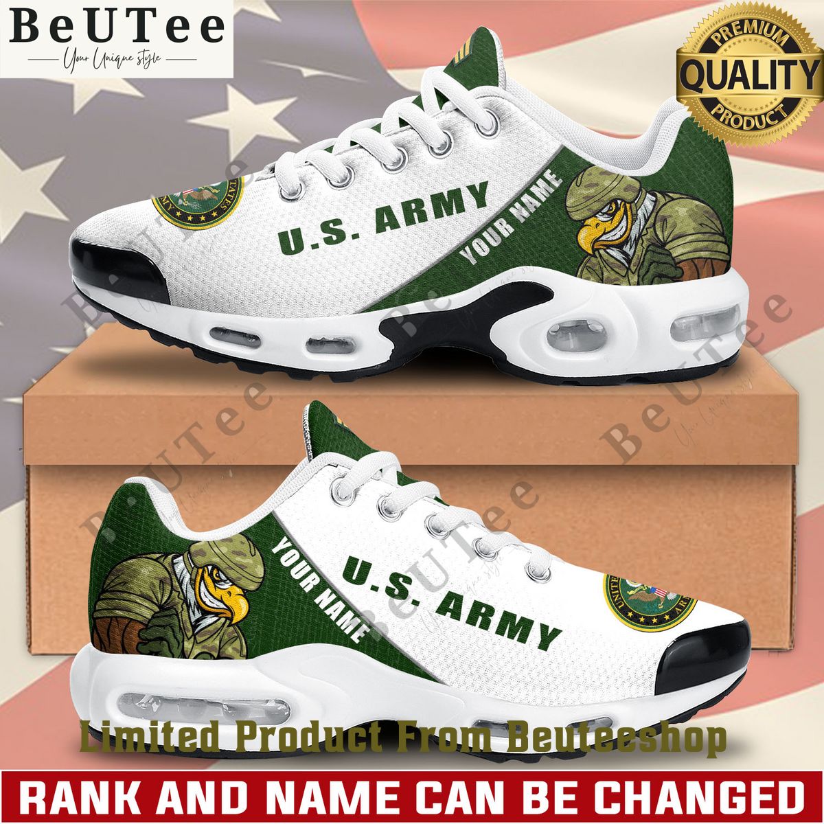 Personalized Veteran US Army Muscular Eagles Air max plus shoes