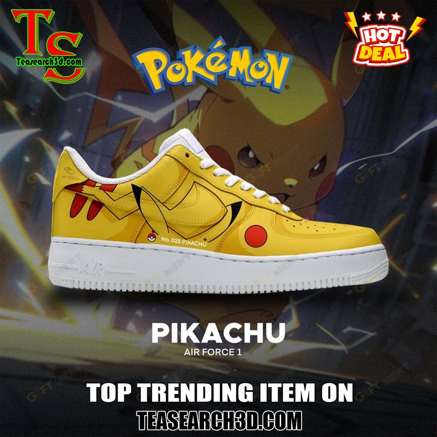 New Trending Custom Air Force 1 Shoes For Pokemon Fans 14 Pikachu Pokemon Custom Air Force 1 Sneaker 2024