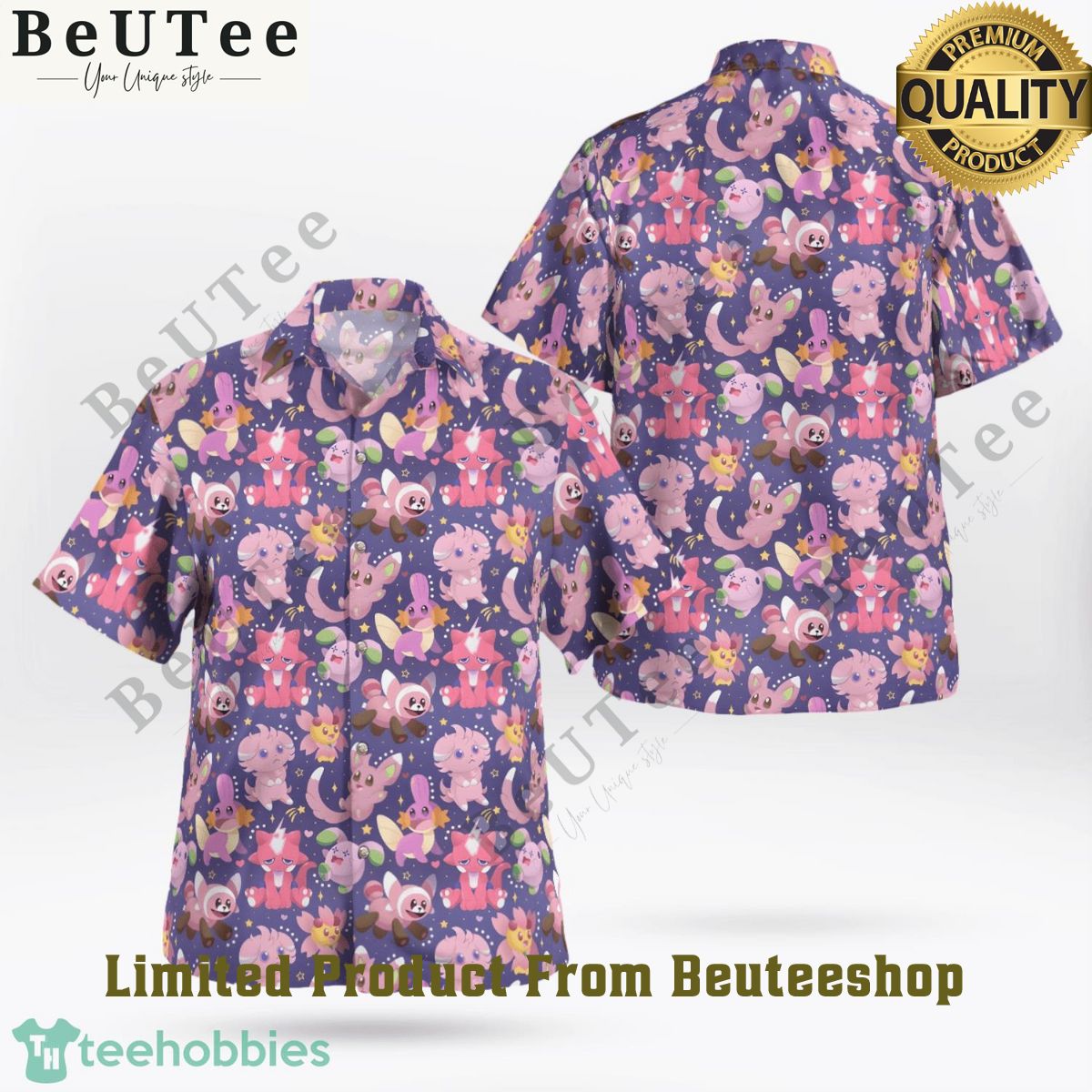 Pink Pokemon Seamless Anime Pokemon Limited Hawaiian Shirt 