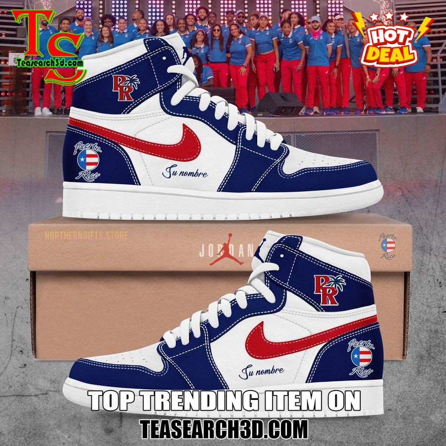 New Trending JD High Top For Sale 2024 21 Puerto Rico Basketball Personalized Air Jordan 1 Sneakers