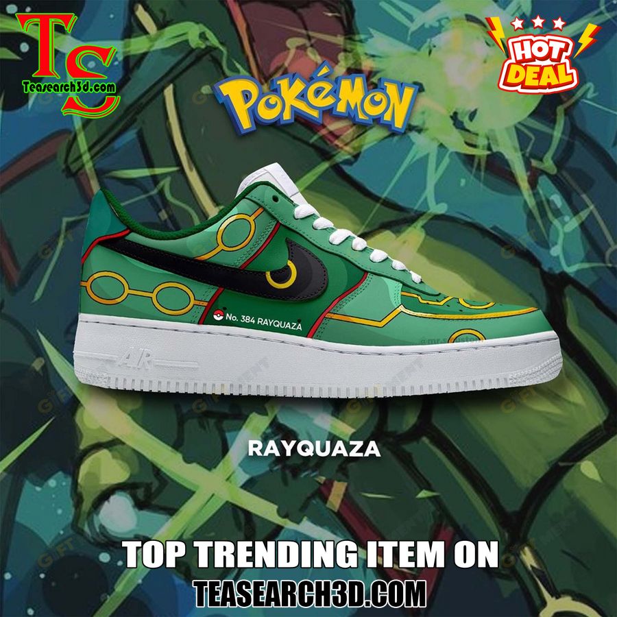 New Trending Custom Air Force 1 Shoes For Pokemon Fans 16 Rayquaza Legendary Pokemon Custom Air Force 1 Sneaker