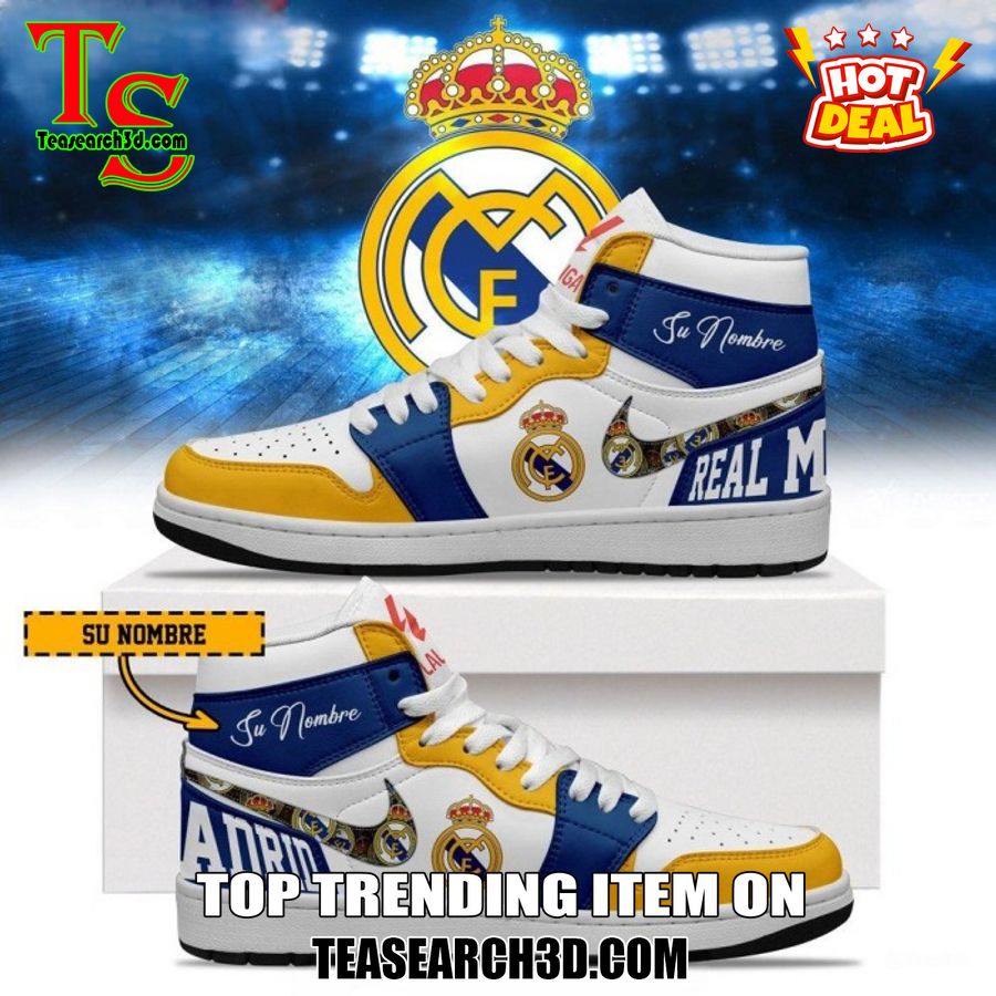 New Trending JD High Top For Sale 2024 22 Real Madrid Perfect Personalized Air Jordan High Top Shoes