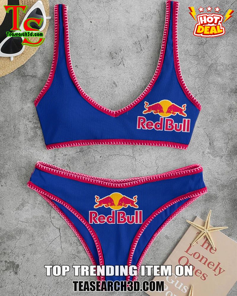 Top Hot Trending Women Drink High Waisted Bikini Sets 22 Red Bull Blue Sexy High Waisted Bikini Set