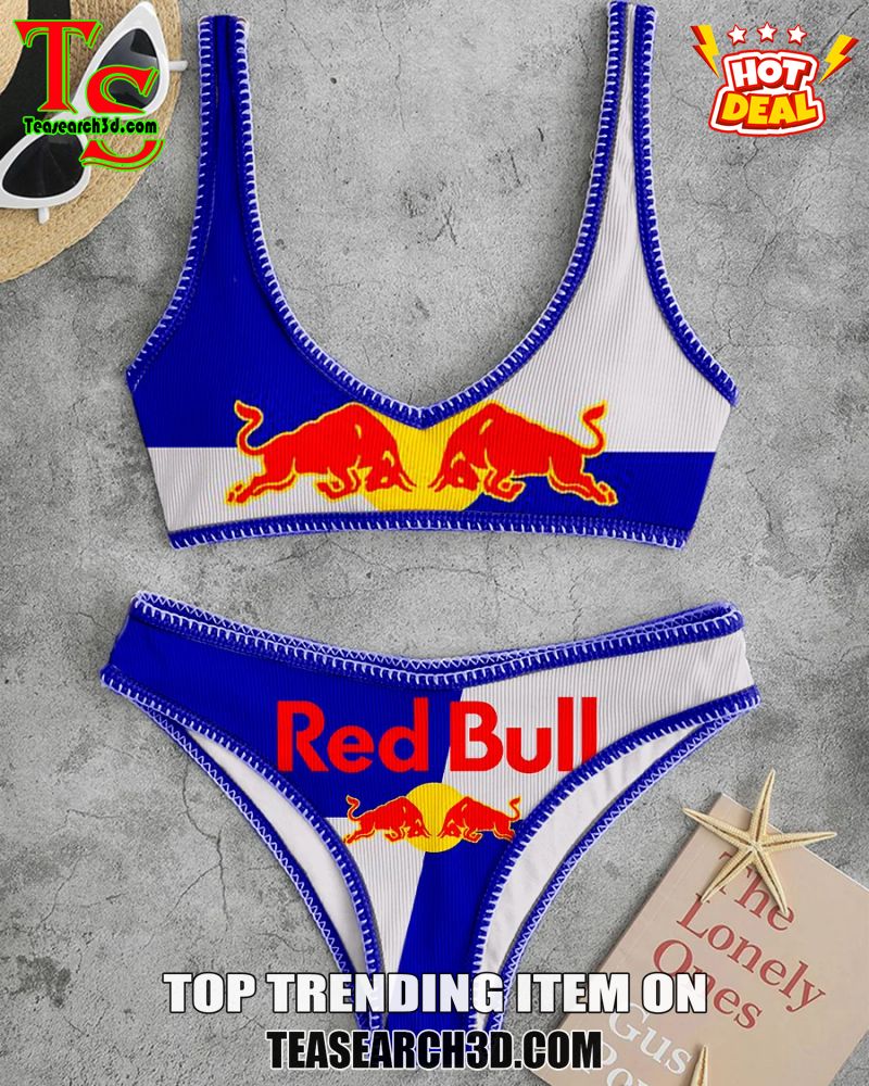 Top Hot Trending Women Drink High Waisted Bikini Sets 23 Red Bull Blue White Sexy High Waisted Bikini Set