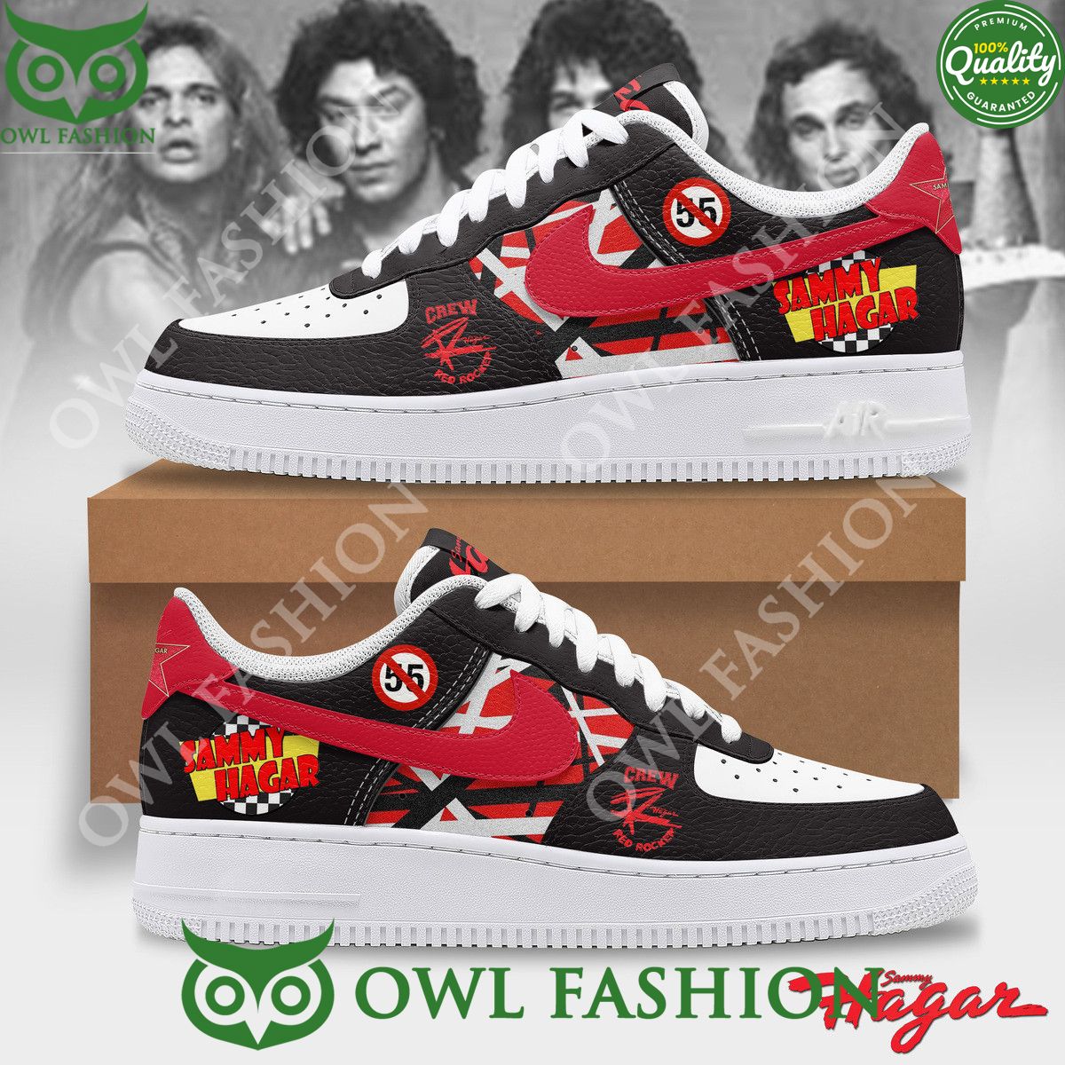 Red Rocker Sammy Hagar Air Force 1 Shoes