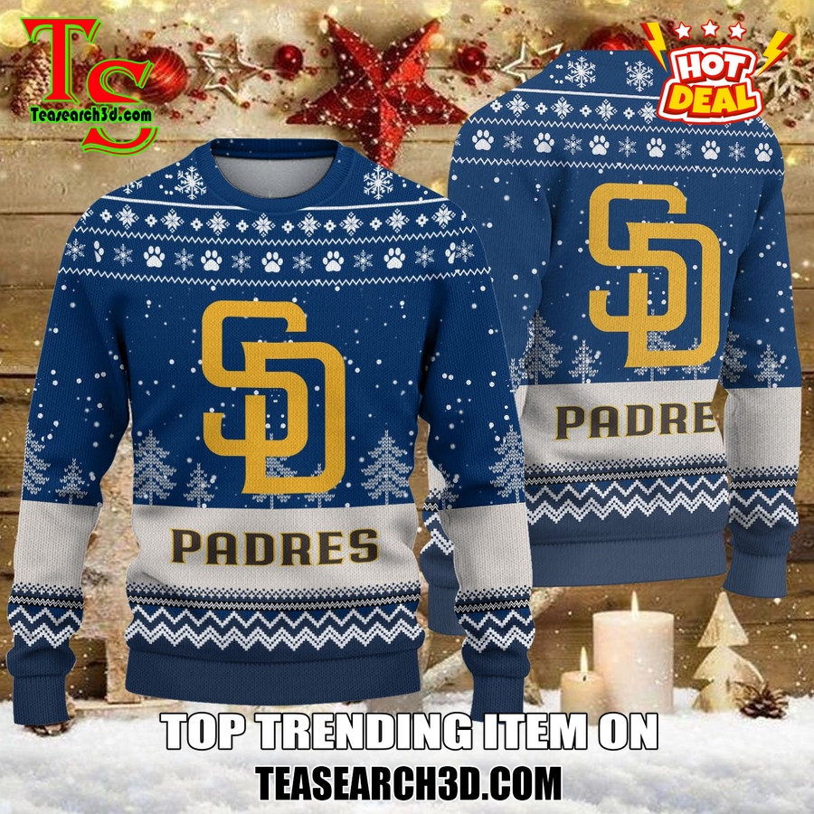 MLB Baseball Basic Ugly Christmas Sweater 24 San Diego Padres MLB Ugly Christmas Sweater
