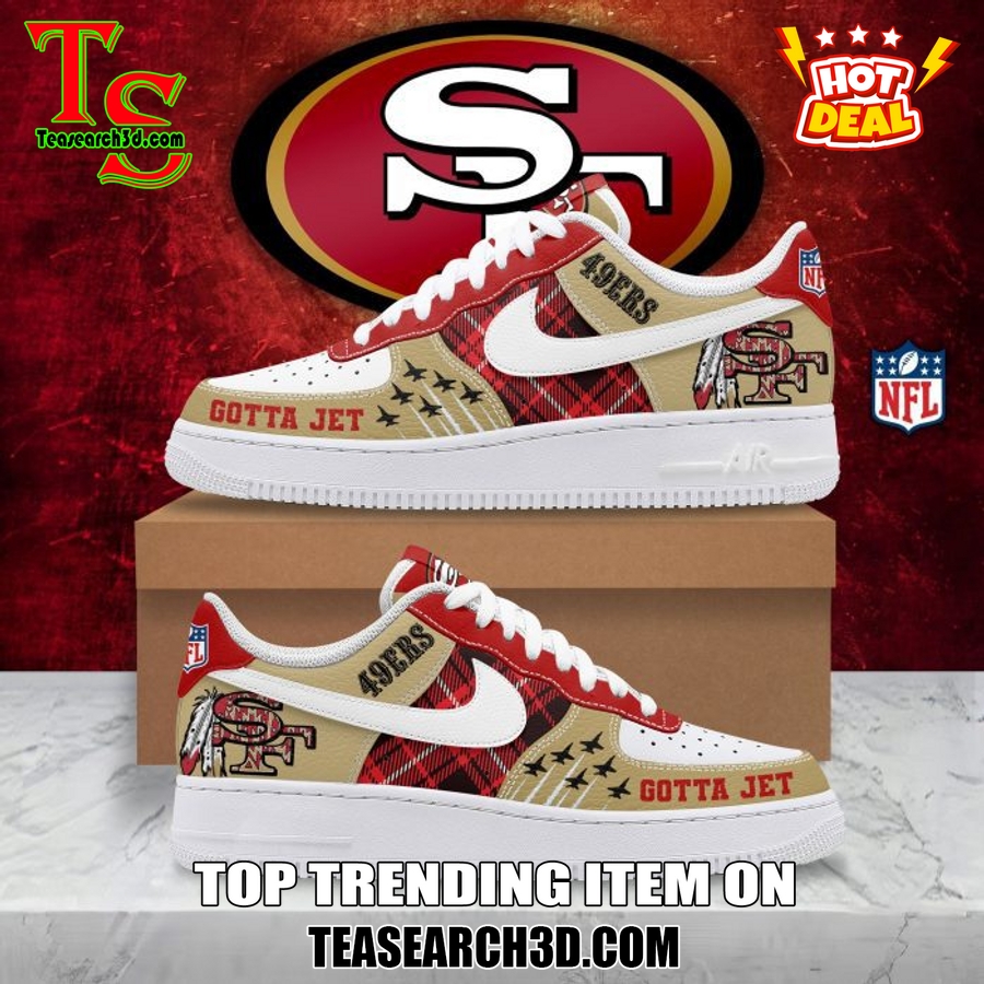 Limited Edition Air Force 1 Sneakers Style 27 San Francisco 49ers Gotta Jet Special Air Force 1 Sneaker
