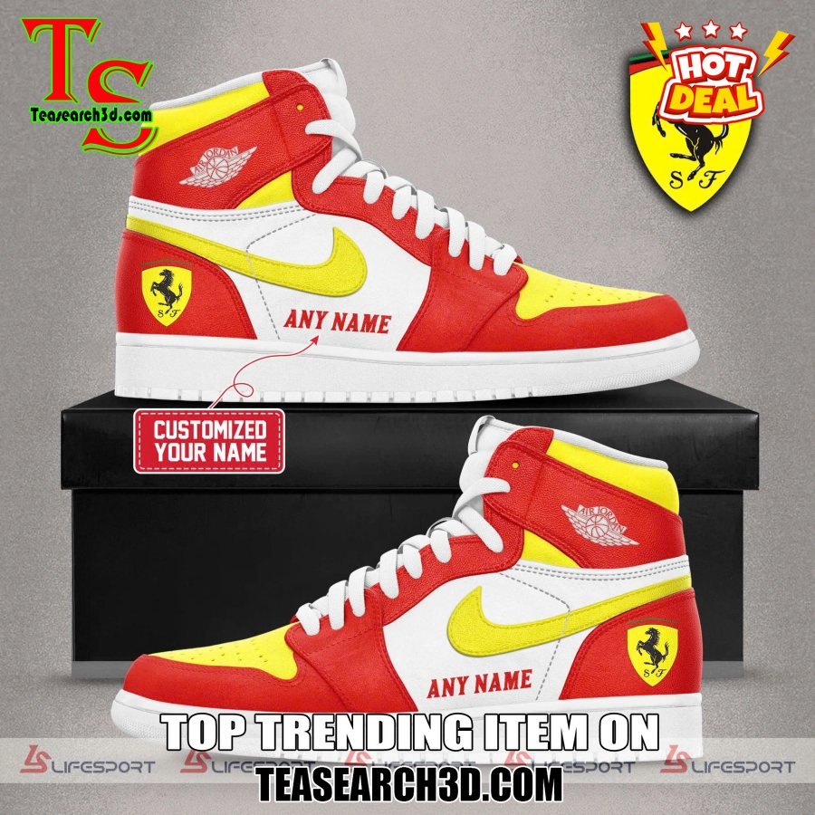 New Trending Air Jordan High Top Shoes 150125 25 Scuderia Ferrari F1 Custom Air Jordan High Top Shoes