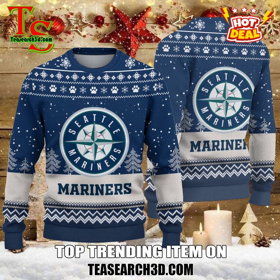 MLB Baseball Basic Ugly Christmas Sweater 26 Seattle Mariners MLB Ugly Christmas Sweater