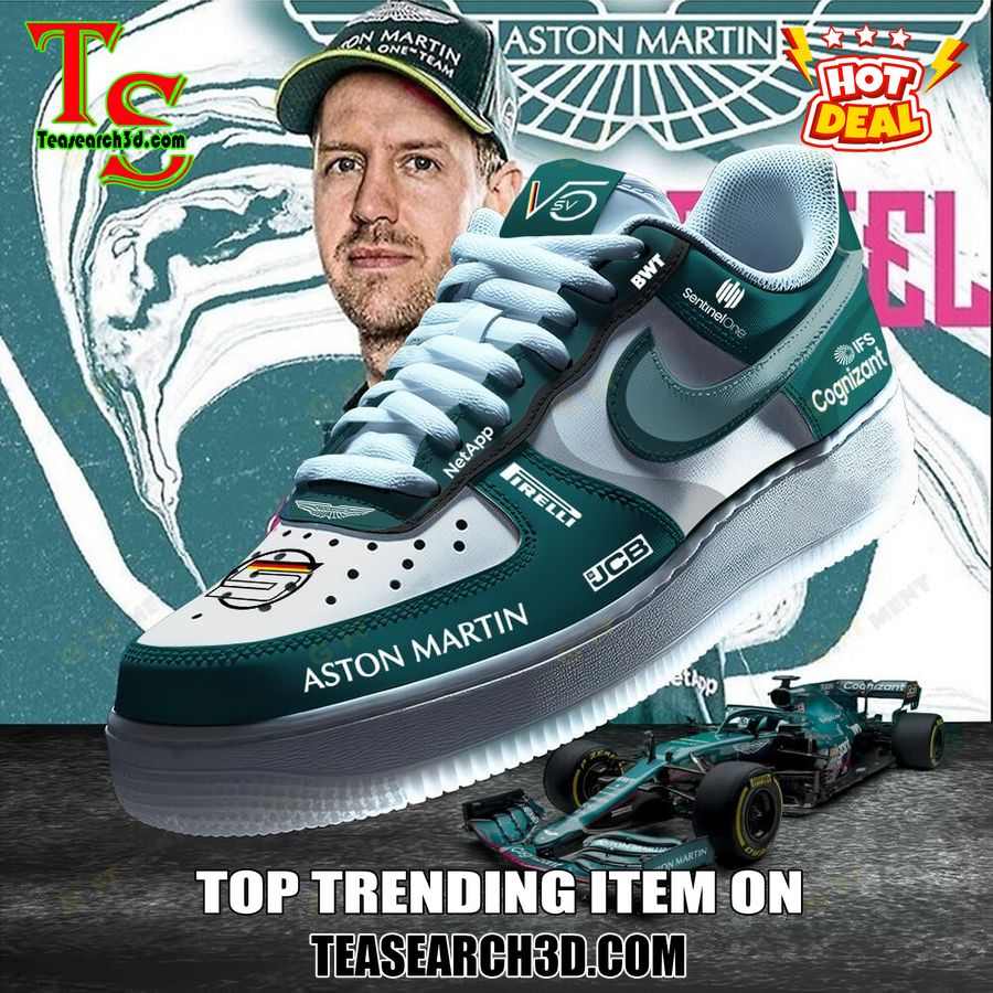 New Trending Sneaker Best Gift For Fans 23 Sebastian Vettel F1 Racing Custom Air Force 1 Sneaker