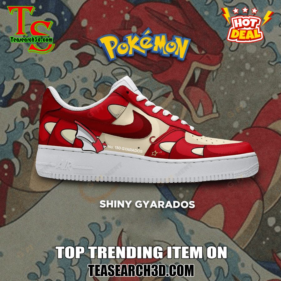 New Trending Custom Air Force 1 Shoes For Pokemon Fans 18 Shiny Gyarados Pokemon Premium Air Force 1 Sneaker