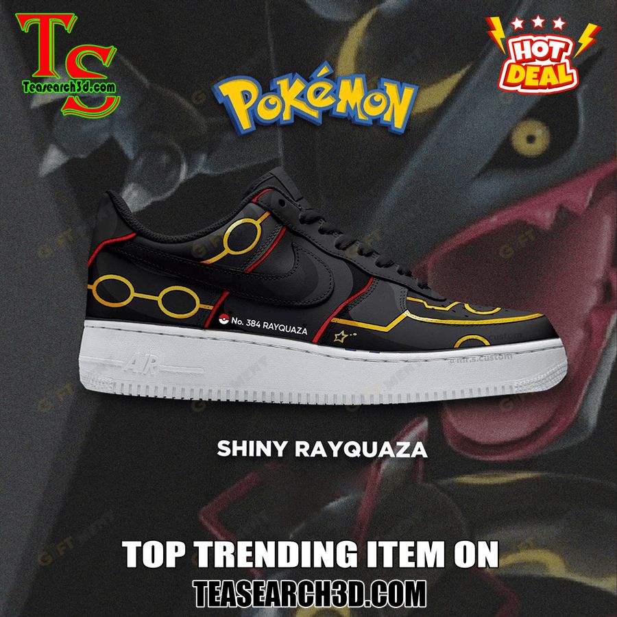 New Trending Custom Air Force 1 Shoes For Pokemon Fans 19 Shiny Rayquaza Pokemon Premium Air Force 1 Sneaker
